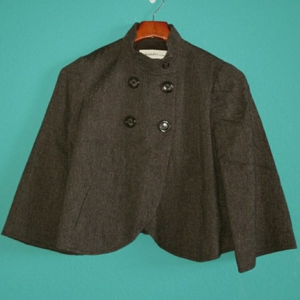 {Laundry by Design} Neiman Marcus Brown Cropped Trapeze Jacket